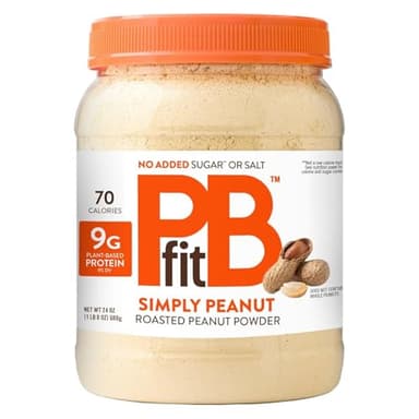 PBfit 24 Ounce Simply Peanut Powdered Peanut Powder, No Added Sugar or Salt, Non-GMO, Plant-Based, Gluten-Free Protein Powder, 9g of Protein 9% DV - Image 1