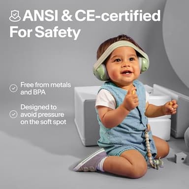 Alpine Muffy Baby Ear Protection for Babies and Toddlers up to 36 Months - CE & ANSI Certified - Noise Reduction Earmuffs - Comfortable Baby Headphones Against Hearing Damage & Improves Sleep - Black - Image 5