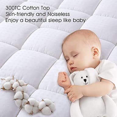 EASELAND Twin XL Mattress Pad Pillow Top Quilted Fitted Mattress Cover/ Protector Extra Long Cotton Top 8-21" Deep Pocket Cooling Mattress Topper (39x80 Inches, White) - Image 4