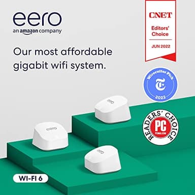 Like-New Amazon eero 6+ mesh wifi system - Supports internet plans up to a Gigabit, Coverage up to 4,500 sq. ft., Connect 75+ devices, 3-pack - Image 7