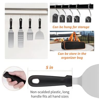 TianfuSpanda Griddle Accessories Kit, Flat Top Grill Accessories 9Pcs BBQ Tool Sets Blackstone Accessories with Scraper, Spatula, Grilling Cooking Kit Applicable to Blackstone - Image 6