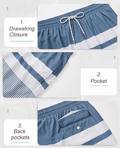 Gleeease Mens Swim Trunks with Compression Lined Short Bathing Suits for Men Phone Pocket 5 Inch Liner Men's Swimming Trunk - Image 4