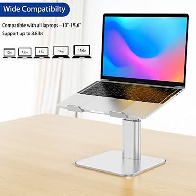 BESIGN LSX6N Laptop Stand, Ergonomic Adjustable Notebook Riser Holder, Computer Stand Compatible with Air, Pro, Dell, HP, Lenovo More 10-15.6" Laptops, Silver - Image 3