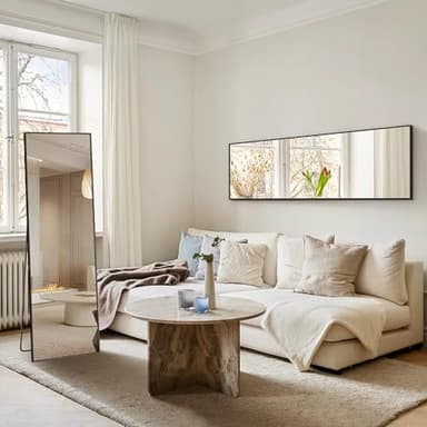 TRAHOME Full Length Mirror, Standing Large Floor Mirror with Aluminum Frame for Bedroom, Living Room, Bathroom(Black) - Image 6