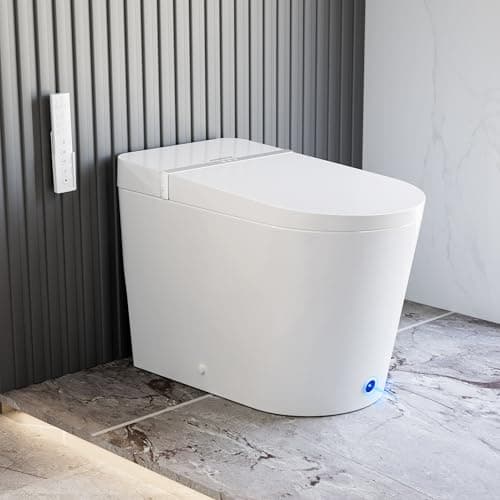 Casta Diva Smart Toilet with Bidet Built in, Bidet Toilet with Wider Heated Seat, Warm Water & Dryer, Foot Sensor Auto Flushing, Night Light, Remote Control 1.28GPF(CD-K020) - Image 1