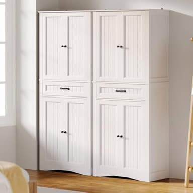 Gizoon 71'' Kitchen Pantry Storage Cabinet, Freestanding Pantry Organizers and Storage Cabinet with 4 Doors and 4 Adjustable Shelves, Tall Cabinet with Large Drawer for Kitchen, Living Room, Bathroom - Image 8