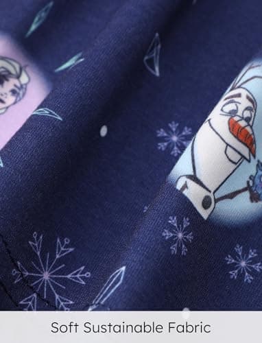 Disney Frozen Elsa&Anna Toddler Girl Dresses 2 Pack Light Blue Sleeveless Tie-Dye and Dark Blue Ruffle Sleeve Dress Set Birthday Summer Clothes 4-5T - Image 5