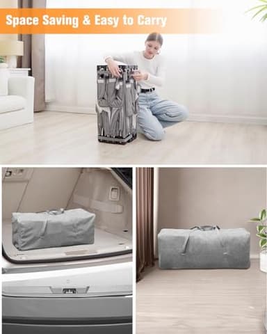 Foldable Baby Playpen with Gate, Extra Large Collapsible Play Yard for Babies & Toddlers, Portable Travel Playpen, Baby Activity Center for Indoor & Outdoor Use (Gray 59"×71") - Image 5