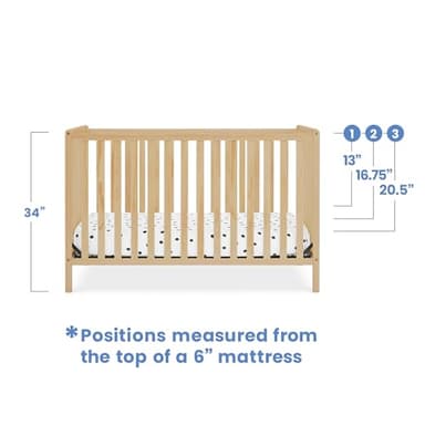 Delta Children Heartland 4-in-1 Convertible Crib, Natural - Image 5