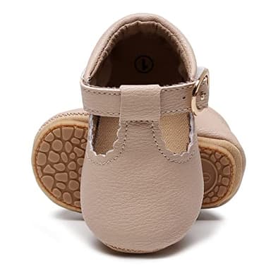 HONGTEYA Infant Baby Girls Mary Jane Flats Non Slip for Toddler First Walkers Soft Sole PU Leather Crib Shoes Sneaker Wedding Party Christmas Princess Dress Shoes Baby Moccasins Girls - Image 3