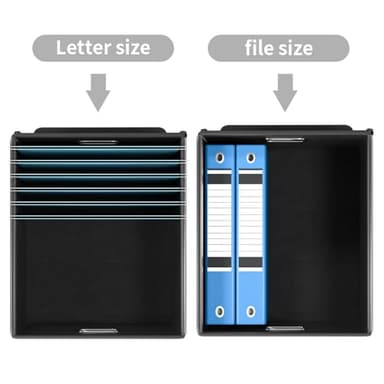 Huolewa Upgraded Portable File Organizer Box with Lid, Collapsible Linen Hanging Filing Storage Boxes with Plastic Slides, Decorative Home/Office Filing System Box for File and Folders Storage (Gray) - Image 4