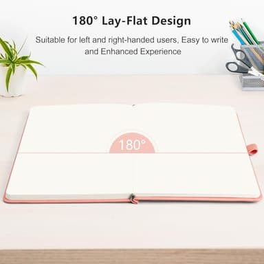 RETTACY Blank Journal Notebook, 2-Pack, 192 Pages per Pack, A5 Medium Size (5.7'' x 8.3''), Leather Hardcover, 100 GSM Thick Paper, for Sketching, Drawing, Painting (Black & Pink) - Image 6