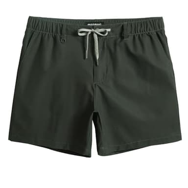 maamgic Men's 5 Inseam Shorts Casual Classic Fit Short Men with Multi-Pocket Mens Workout Shorts Hybrid Quick Dry Shorts Army Green X-Large - Image 1