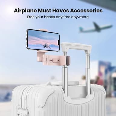 2 Pack Klearlook Universal Airplane Phone Holder, 360° Rotatable Phone Mount for Airplane Tray Table & Desk, Hands-Free Adjustable Phone Stand for Flight Essentials Must Have Accessories - Image 2