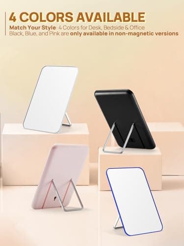 OMIRO Desk Makeup Mirror, 8 x 5 inches Table Mirror with Foldable Stand and Hanging Hole for Shaving and Travelling, White - Image 5