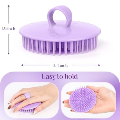 4Pack Hair Scalp Exfoliator Brush Dandruff Cleaning brush, Flexible Scalp Massager, Shower Shampoo Brush for Home, Office, Travel and Pets-BBTL - Image 2