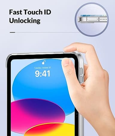 MoKo Case for New iPad (A16) 11th Generation 2025/ 10th Generation 2022, iPad 11 inch/ 10.9 inch Case with Soft TPU Translucent Frosted Back Cover, Auto Wake/Sleep, Support Touch ID, Gilding Texture - Image 3