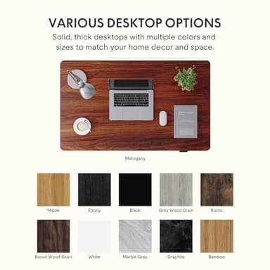 FLEXISPOT EN1 One-Piece Standing Desk 48 x 30 Inch Height Adjustable Desk for Home Office and Computer Workstation (White Frame + 48" Mahogany Top, 2 Packages) - Image 9