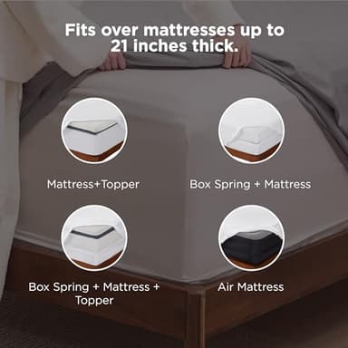 Bedsure Deep Pocket Queen Sheets Set - Fits Mattresses Up to 21 Inches Thick - 4 Piece GentleSoft Bed Sheets, Moisture Wicking, Soft & Cooling Bedsheet & Pillowcases, Easy & Secure Fit, White - Image 2