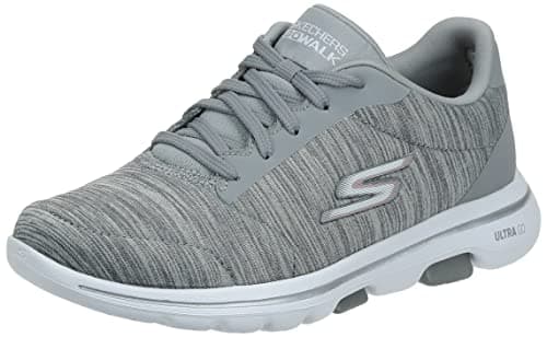 Skechers Women's Go Walk 5 True Sneaker, Grey, 11 Wide - Image 1