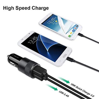 Fast Car Charger, Quick Charging 5.4A/30W Phone USB Adapter Rapid Plug 2 Port Cigarette Lighter Auto Charger Flush Compatible Samsung, Tablet, iPhone, iPad, LG, Automobile - Image 4