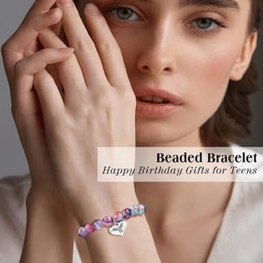 Sistble Gifts for 24 Year Old Women Bead Bracelets for Women Birthday Gifts Love Heart Bracelet Cute Jasper Stone Christmas Gift for Wife Jewelry - Image 3