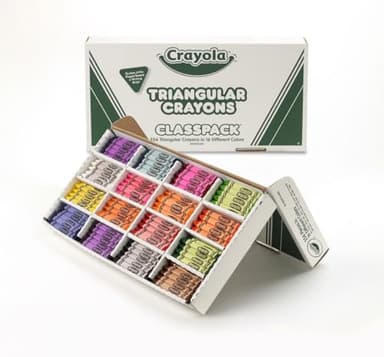 Crayola Triangular Crayon Classpack (256ct), 16 Assorted Toddler Crayons, Anti Roll, Bulk School Classroom Essentials, Preschool & Kindergarten Must Haves - Image 2