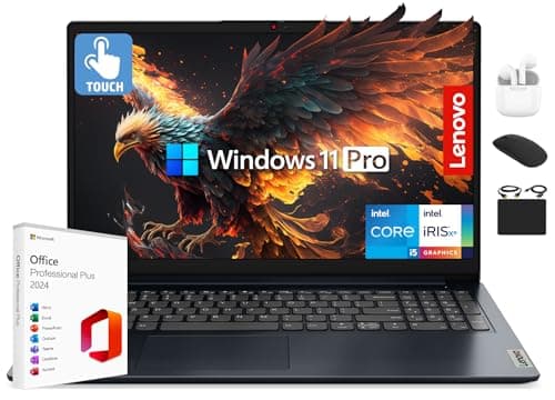 Lenovo IdeaPad Laptop 2025 Business Computer, 15.6" FHD Touchscreen, 24GB RAM, 1.5TB Storage (1TB SSD +500GB Ext), 10-Core Intel Core i5, Long Battery, HubxcelAccessory Win 11 Pro Lifetime Office 2024 - Image 1