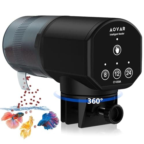 Automatic Fish Feeder Dispenser for Aquarium: 200ml Large Capacity Auto Feeders for Small Tank Turtle Betta Koi - Battery Food Feeding Timer for Flakes Pellet Vacation Weekend Day - Image 1