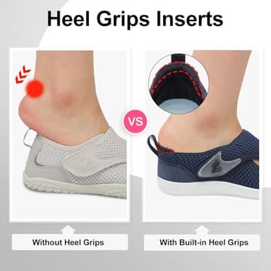 LeIsfIt Womens Wide Toe Box Shoes Adjustable Diabetic Walking Shoes Breathable Barefoot Zero Drop Sneakers for Arthritis Edema Swollen Feet Navy Size 7 - Image 3