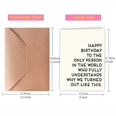 Hqulpr Funny Happy Birthday Cards for Sister & & Mom & Brother & Men & & Women, Best Firend, Greeting Card=7in x 5in(Folded), Envelope = 7.5in x 5.5in - Image 8