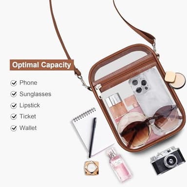 USPECLARE Clear Purse Stadium Transparent Messenger Bag Stadium Approved for Men and Women Clear CrossBody Bag - Image 5