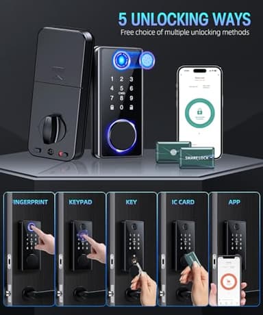 Keyless Entry Deadbolt – Smart Door Lock with App Control, Touchscreen Keypad Easy Installation, for Home, Apartment, Office - Image 6