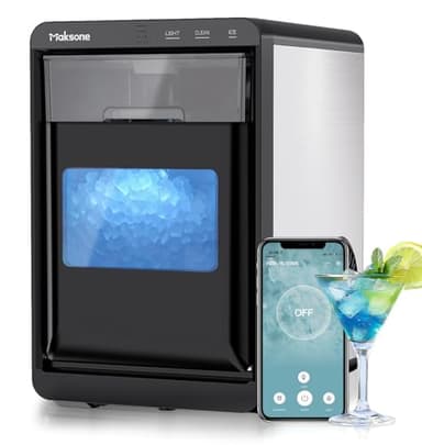 Maksone Nugget Ice Maker Countertop,44lbs/Day,Self-Cleaning ice Machine with Pebble ice,One-Click Operation,for Home/Kitchen/Office - Image 1