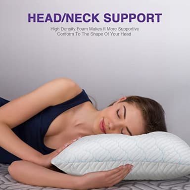 WISHSMILE Cooling Pillows Queen Size Set of 2, Memory Foam Pillows with Zipper, Adjustable Firmness for Sleeping Cool Cold Pillow to Hot, Side, Back and Stomach Sleepers, 2 Pack, 20x30 - Image 3