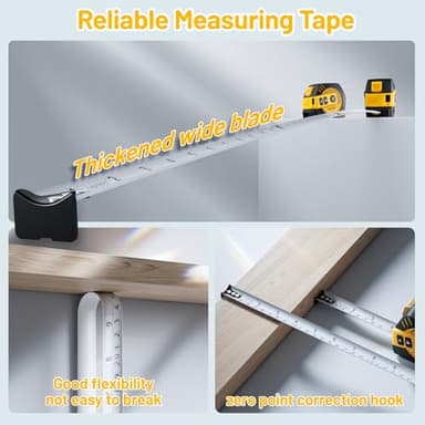 262Ft Laser Tape Measure, SAVSEC 2 in 1 Laser Measuring Tool & 16ft Self-Locking Measuring Tape, Digital Laser Distance Meter with Pythagorean, Area, Volume Measure & Ft/Ft+in/in/M Unit(80M) - Image 6