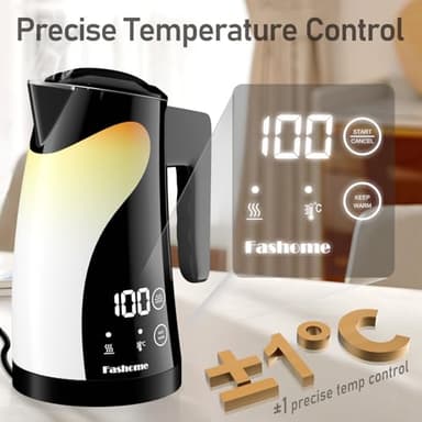 1.25L Cute Penguin Electric Kettle with Temperature Control,2H Keep Warm, Double Wall Cool-Touch,1200W Quiet Boil, BPA-Free,Cordless - Electric Tea Kettle for Home, Office, Kids (Black) - Image 5