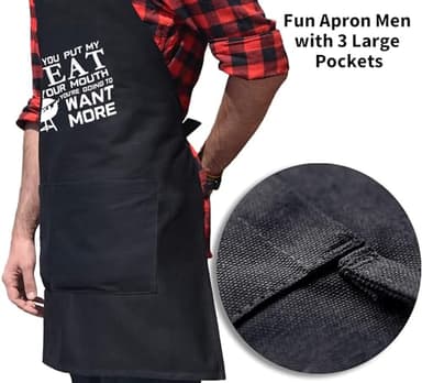 YuanDe Funny Apron for Dad – I’D Smoke That – Father’s Day BBQ Gift for Men – One Size Fits Most – Black Cooking Apron with 3 Pockets for Husband, Boyfriend - Image 7