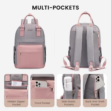 LOVEVOOK Backpack purse for Women, 14 Inch Laptop backpack Cute Waterproof Backpacks Stylish Travel Bags Vintage Daypacks for College Work - Image 3