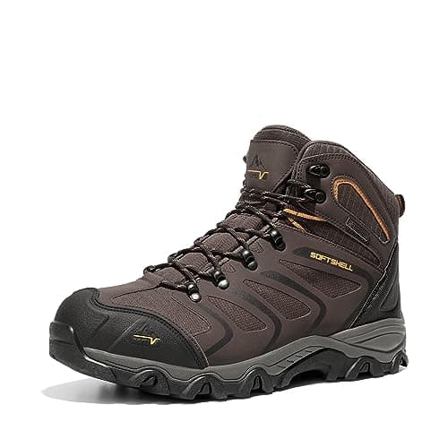 NORTIV 8 Men's Ankle High Waterproof Hiking Boots Outdoor Lightweight Shoes Trekking Trails Armadillo,Size 9.5,Brown/Black/Tan,160448_M - Image 1