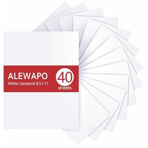 ALEWAPO White Cardstock 8.5 x 11 Thick Paper, 40 Sheets, ThickPaper 65 LB/180 GSM, Cardstock Printer Paper 8.5 x 11, White Card Stock for Invitations, Menus, Wedding, DIY Cards