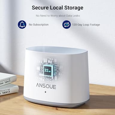 ANSQUE Security Cameras Wireless Outdoor Home System, 4 Camera Kit, No Subscription Fees, Solar Powered, Local Storage, 365-Day Battery Life, 360°PTZ Surveillance, Auto Tracking, 2K Color Night Vision - Image 2