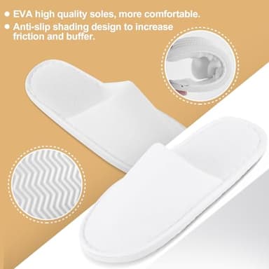 EBIEFLY 6 Pairs of Spa Slippers for Kids Hotel Babouches Disposable Outdoor Travel Swimming House Boys Girls Slipper Non-slip Soles for Children 6-10 Years Old - Image 8
