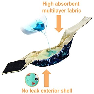 Langsprit Male Belly Bands for Dogs (Pack of 3) - Dog Diapers Male - High Absorbing Dog Wraps Washable - Reusable Small Doggy Doggie Puppy Dog Diapers (Sloth,Whale,Dinosaur, Small) - Image 6