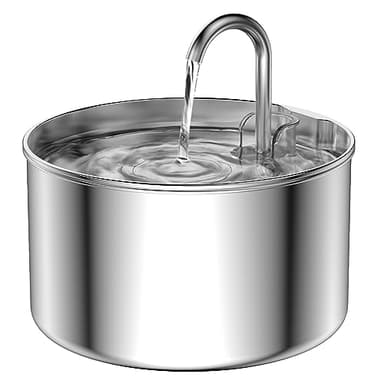 Cat Water Fountain: Stainless Steel Pet Water Fountains Indoor Metal Automatic Cat/Dog Waterer Bowls Faucet Bottle Watering Pets 24/7 Running Water Dispenser for Drinking - Image 1