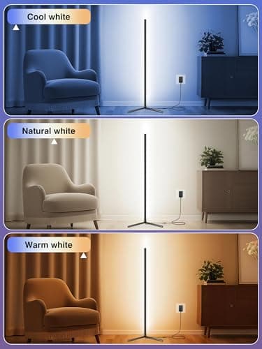 2Pack Corner Floor Lamp, Modern LED Corner Lamp with AC Adapter & APP & Remote Control, 16 Million Colors, 68+ Scene Modes, Music Sync, Ambient Lighting for Living Room, Bedroom, and Gaming Room - Image 4