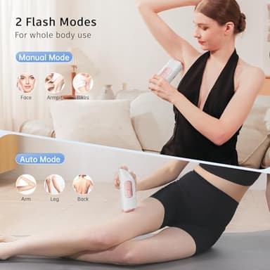 Laser Hair Removal,Laser Hair Removal for Women, 999999 Flashes,Hair Removal Device,ipl laser hair removal for Facial Legs Arms Whole Body Use (White-Rose Gold) - Image 7