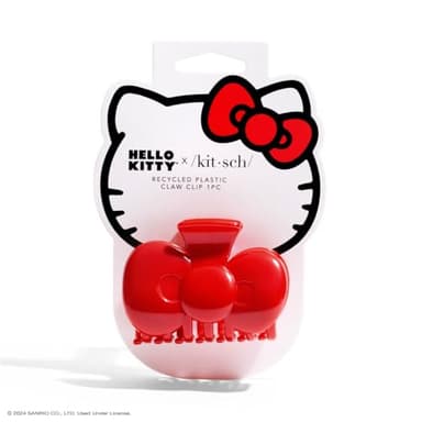 Hello Kitty x Kitsch Hair Clips for Women - Durable, Strong Hold All Day, Cute Claw Clips, Hello Kitty Stuff for Girls - Red Bow Shape, 1pc - Image 1