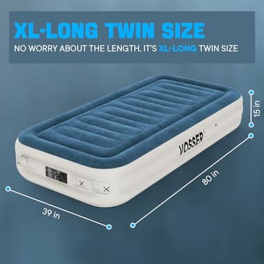 VOSSER Twin Air Mattress with Built-in Pump,Fast & Easy Inflation/Deflation Inflatable Mattress, Foldable Blow Up Mattress with Storage Bag, Inflatable Bed for Home, Camping & Guests - Image 2