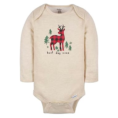 Gerber Baby 6 Pack Long-Sleeve Onesies Bodysuit, Moose, 12 Months - Image 4